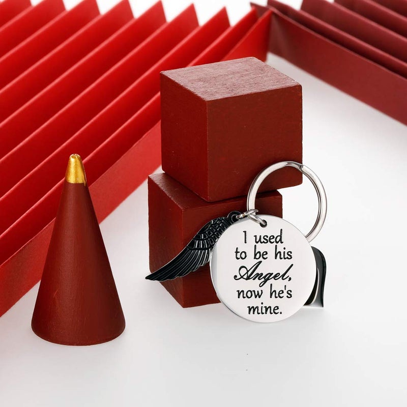 Vanlovemac Dad Memorial Gift Keychain for Loss of Father Daughter Son in Memory of Daddy Remembrance Jewelry Sympathy Gift I Used To Be His Angel Keyring - Image 5